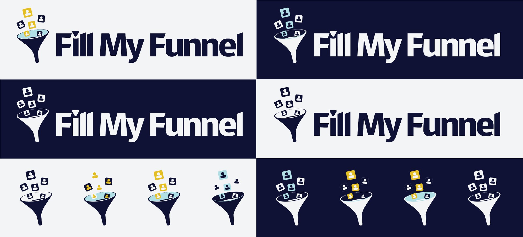 Fill My Funnel · lockups and emblem set
