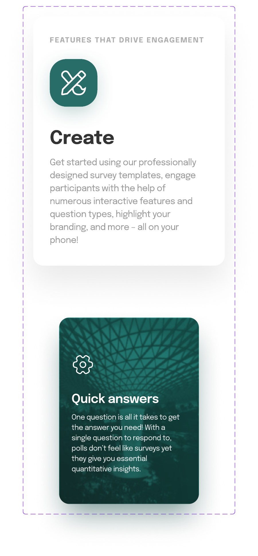 Feature cards