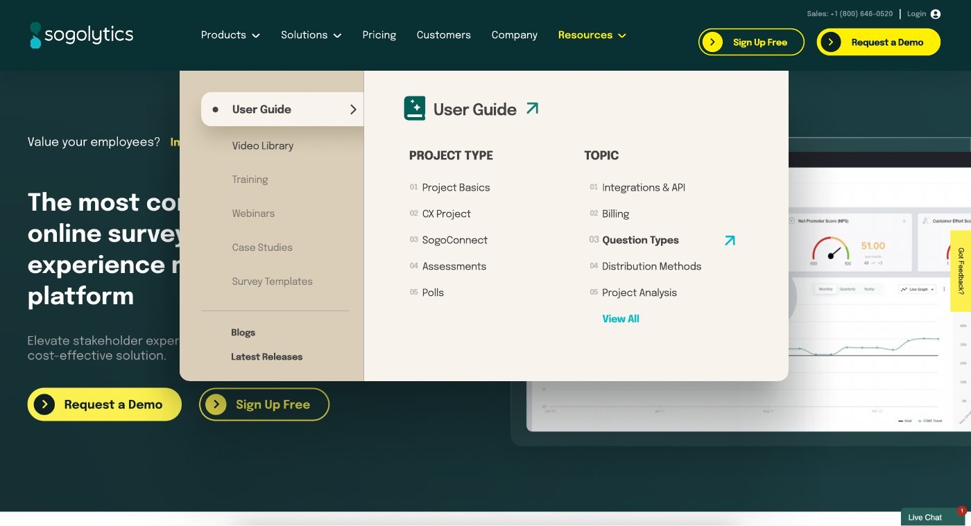 Mega menu · Solutions by function
