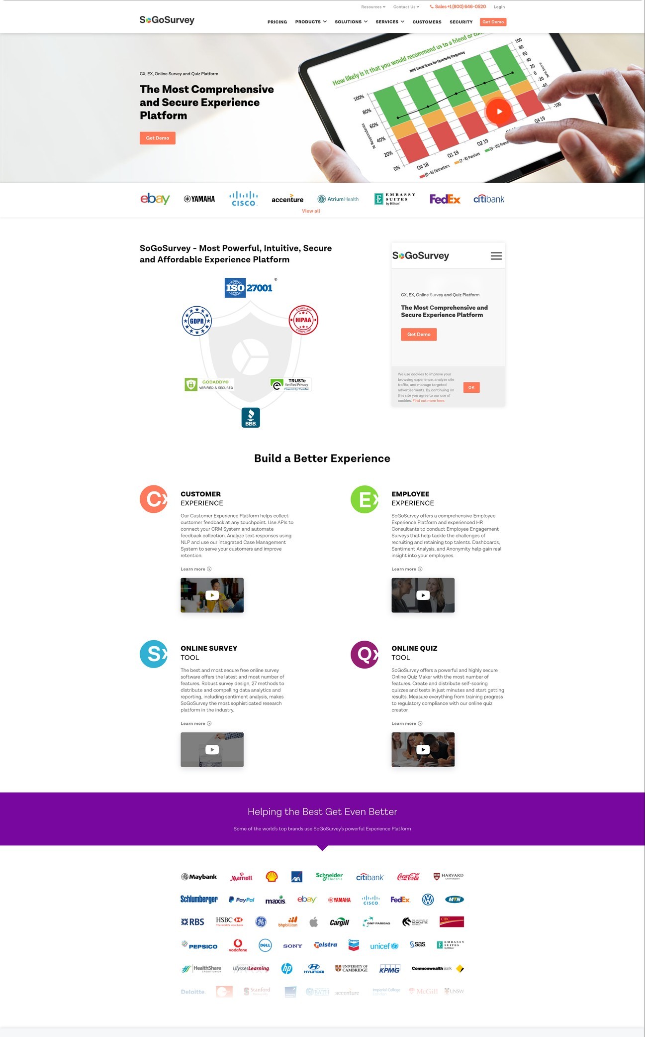 The homepage as it was