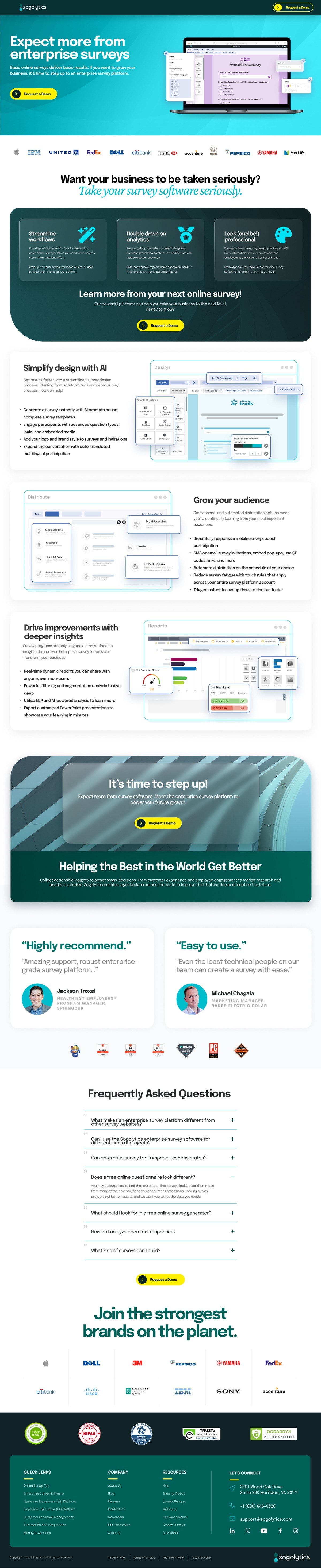 Enterprise survey software