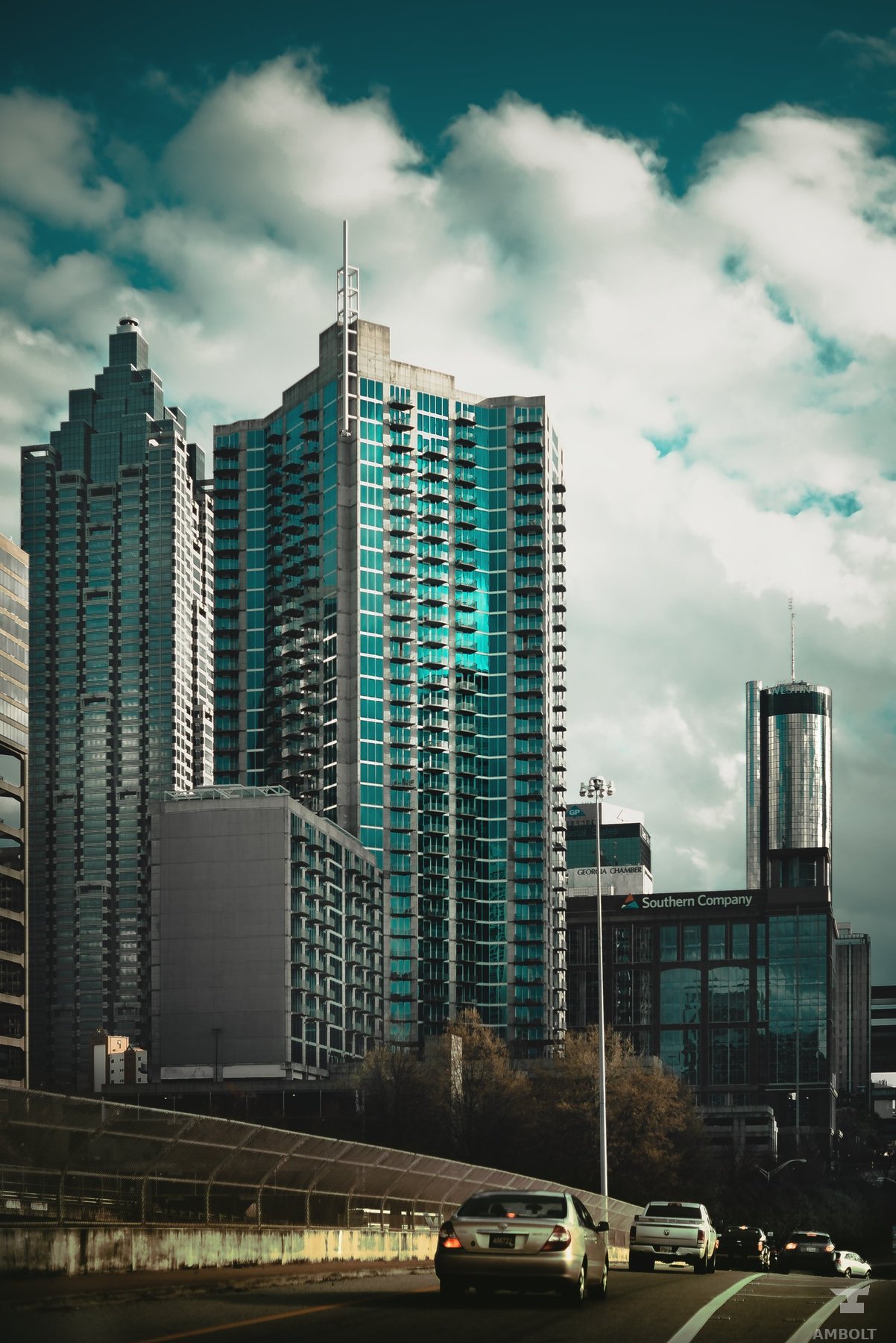 Atlanta towers from below