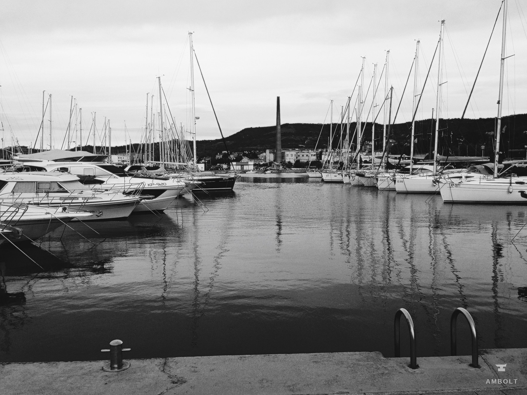 Black and white marina